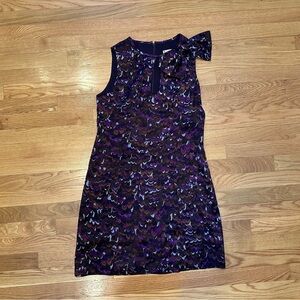 Nanette Lepore Purple and Brown Silk Dress Size 6